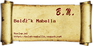 Belák Mabella névjegykártya
